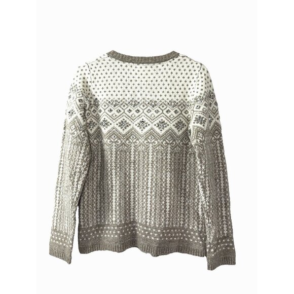 Telluride M Lambswool Fair Isle Cardigan Sequin Coastal Grandma Granny Cozy Warm - Picture 2 of 8